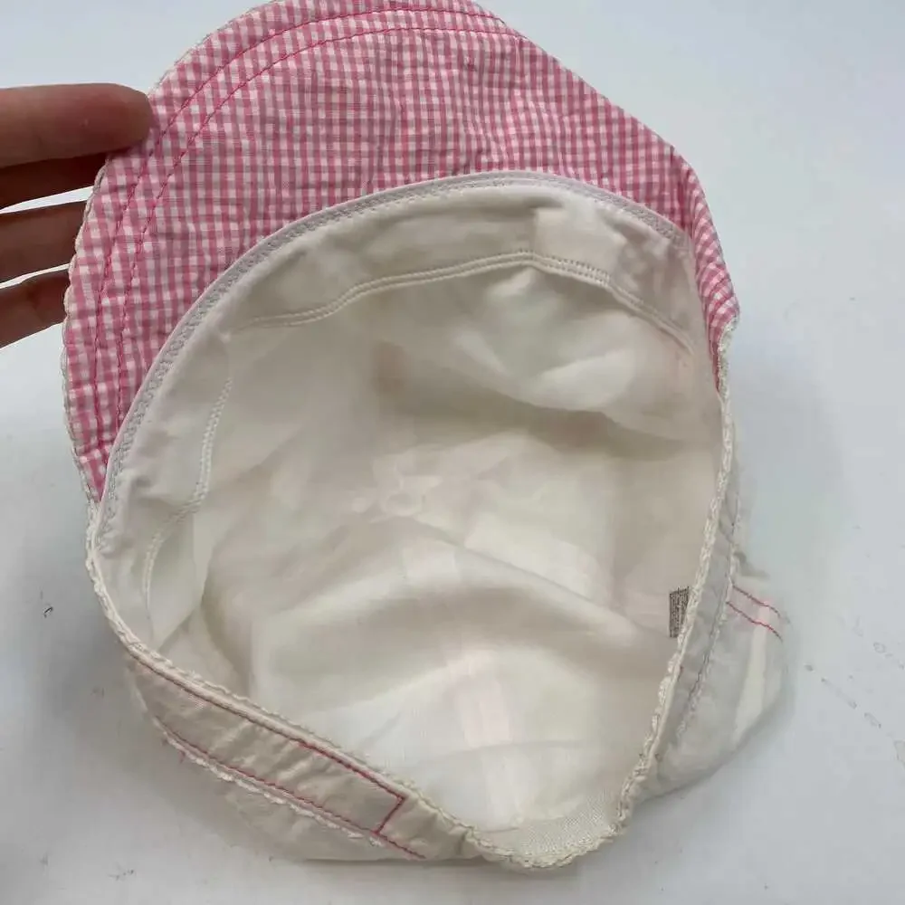 Miki House White Pink Gingham Cherry Cap | Girls’ Size 5T